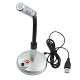 Onedayshop® 360°Rotate USB Dynamic Recording Microphone Mini Studio audio Mic for Desktop Laptop Pc Computer (Silver) Onedayshop® 360°Rotate USB Dynamic Recording Microphone Mini Studio audio Mic for Desktop Laptop Pc Computer (Silver)