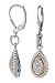 Sterling Silver and 18K Yellow Gold Diamond Pear Shape Earrings, 0.24 CTW.