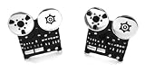 Classic Black Film Reel Movie Projector Cufflinks