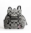 Authentic Coach Black White Signature Daisy Backpack Bag 16556