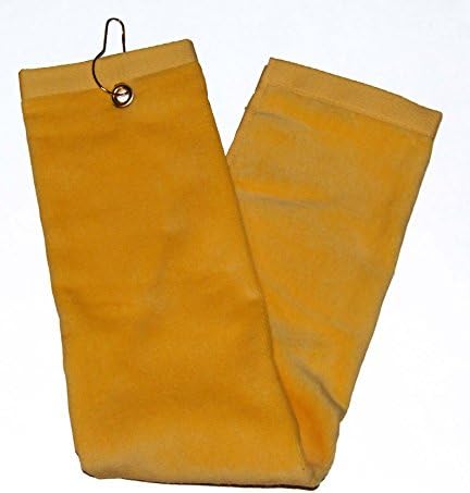 Yellow Tri-Fold Golf, Hand Towel with Grommet & Hook