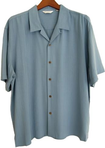Mens Silk Camp Shirt Solid Textured Stripes - 3 Colors