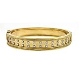 18k Yellow Gold Fancy Design 0.43ct Diamond Bangle - 7 Inch