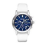 DKNY White Strap Blue Dial Mens Chronograph Watch NY1476