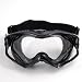 Stylish Wrap Around Clear Lens Black Frame Sun UV Eye Ski Snow Wind Protect Off Road Motorcycle MX Moutain Bike Half Open Face Helmets Goggle Goggles