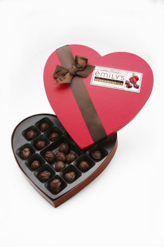 Emily's Special Edition Dark Chocolate Strawberry Heart Box 8oz