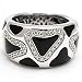 Roberto Coin Panda Onyx Diamond Cocktail Ring Solid 18k White Gold