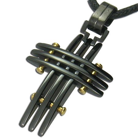 Contemporary Black Cross Pendant
