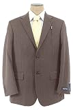 Nautica Mens Single Breasted 2 Button Olive Herringbone Wool Suit - Size 42R