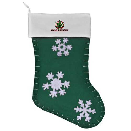 Felt Christmas Stocking Green Marijuana Plant Manager
