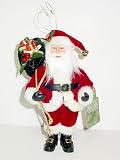 Santa Doll Figure Christmas Ornament Fabric Handcrafted 9 Tall