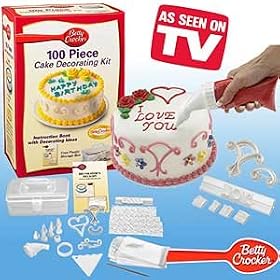 Betty Crocker 100 Piece Cake Decorating Kit, Instruction and Decorating Idea Book.