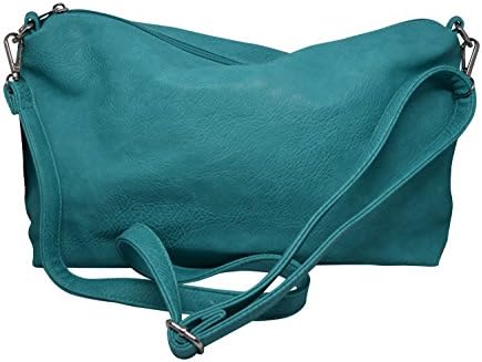 Womens Concealed Carry Purse with Solid Faux Leather Clutch Style and Adjustable Strap (Turquoise)