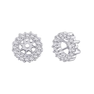 10K White Gold 1/4 ct. Diamond Earring Jackets