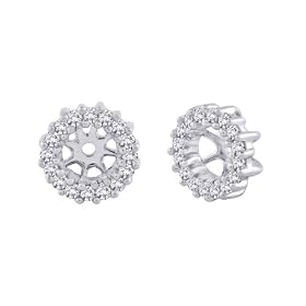 10K White Gold 1/4 ct. Diamond Earring Jackets