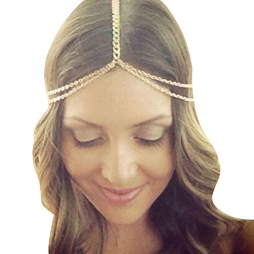Suppion Women Fashion Metal Head Chain Jewelry Headband Head Piece Hair