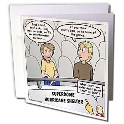 Rich Diesslins Funny General - Editorial Cartoons - Katrina Hurricane Shelter Problems - Greeting Cards-12 Greeting Cards with envelopes
