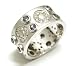 Jewelry : Diamond and Sapphire Set in a Circle Designer Band, 18k White Gold, Ring Size 6 (T.w 1.80)