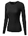 JJ Perfection Women's Knit Long Sleeve Crew Neck Thermal Top