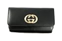Gucci Wallets (Black) Leather Double Flap Continental Britt Wallet 162761