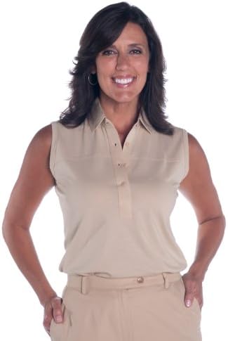 Leon Levin Sleeveless Ladies Polo Shirt-stone-Large