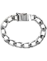 Gents Sterling Silver Cuban Link Bracelet Handmade 3/8 inch wide, sizes 8, 8.5 & 9 inch