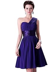 Cocktail Chiffon/Satin One Shoulder Ruched Wrap Homecoming Dress/Prom Dress 