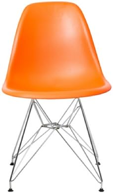 AEON Paris Molded Plastic Side Chair, Orange, Set of 2