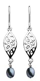 Kit Heath Sterling Silver 50DXSLP Ladies Ethnic Lace & Silver Pearl Drop Earrings