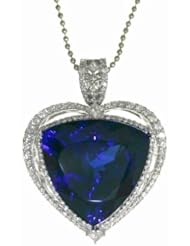 18K White Gold Tanzanite and Diamond Pendant -- LIFETIME WARRANTY