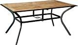 Gartenmöbel Wohnstyle Surabaya XL Gartentisch Aluminium schwarz, mit Teakholz Platte, 150 x 97 cm Alle Tischbeine verstellbar Aluminium Gartenmöbel Wohnstyle Surabaya XL Gartentisch Aluminium schwarz, mit Teakholz Platte, 150 x 97 cm Alle Tischbeine verstellbar Aluminium