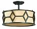 World Imports 3513-42 Decatur Collection 3-Light Semi-Flush Light, Rust