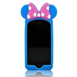 I Need (TM) New Polka Dot Flex Soft Silicone Gel Case Cover Protector Shell Compatible For Apple Iphone 4S/4G/4 (BLUE)
