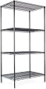 Alera SW503624BL Industrial Wire Shelving Starter Kit, 4 Shelves, 36w x 24d x 72h, Black