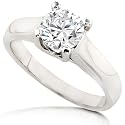 3/4carat Round Brilliant Cut Diamond Solitaire Engagement Ring (HI/SI-I1) in 14K White Gold