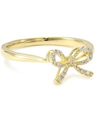 KC Designs "Trinkets" 14k Yellow Gold and Diamond Baby Bow Ring