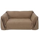 Stylemaster Brady Faux Suede Furniture Throw Cover for Sofa - Buff