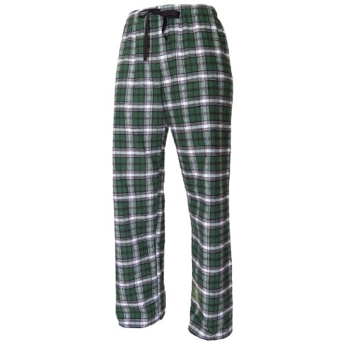 Boxercraft Plaid 100% Cotton Flannel Pant F20, Green/White-Youth Large