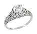 Vintage Style Sterling Silver Filigree Cubic Zirconia Ring