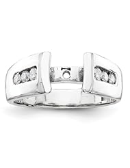 14k White Gold Peg Set Diamond Engagement Ring Semi-Mounting, No Center Stone Included