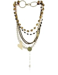 Mercedes Salazar "Skullmania" Skull Beads with Pearl Multi-Strand Necklace