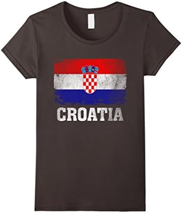 Women's Croatia Flag T-Shirt Croatians Soccer Football Team Jersey Small Asphalt