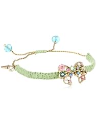Betsey Johnson "Fairyland" Multi-Charm Bow Macrame Friendship Bracelet, 9.25"