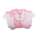 Baby Girls Fairy Flower Design 4 Piece Gift Set, Bodysuits & Bib Set