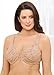 Glamorise Women's Front Close Stretch Lace Wonderwire Bra, Cafe, 44D