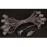 Novelty Lights, Inc. BROWN-C9-25-12 Commercial Grade Christmas String, Intermediate Base (C9/E17), 12" Spacing, Brown Wire, 25' Long (25 Sockets)