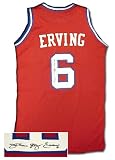 Julius Dr. J Erving Signed Authentic Philadelphia 76Ers Red Jersey
