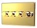 Kitchen & Housewares : POLISHED BRASS 4 GANG 2 WAY 500 WATT DIMMER SWITCH C358PBW