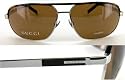 Gucci 1857 Men's Aviator Sunglasses Polarized Silver Brown