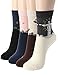 OSABASA Women Cotton Crew Casual Socks 4 Pair Pack World Travel(KWMS0155)